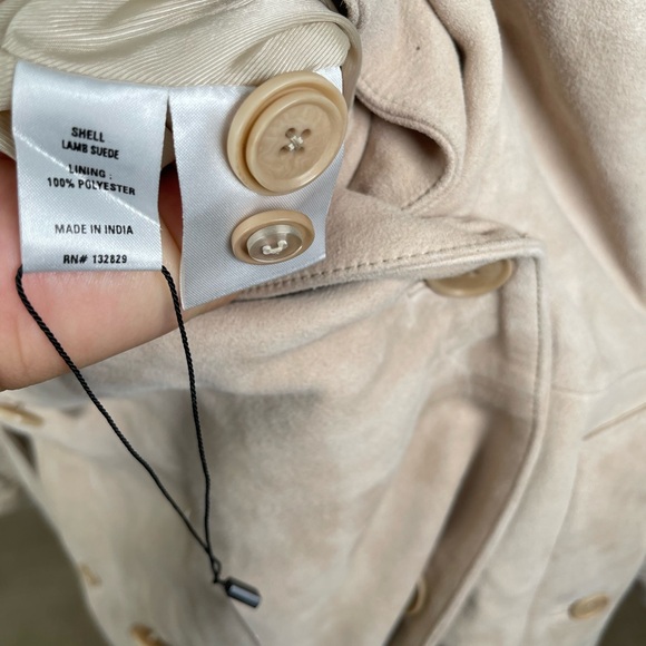 Helsa Suede Double Breasted Belted Oversized Long Trench Coat in Clay Size M - Picture 14 of 14